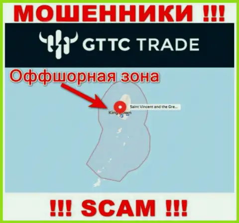 ОБМАНЩИКИ GT TC Trade зарегистрированы невероятно далеко, а именно на территории - Saint Vincent and the Grenadines