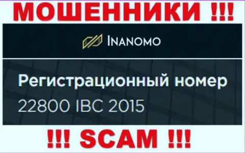 Номер регистрации компании Inanomo Finance Ltd - 22800 IBC 2015