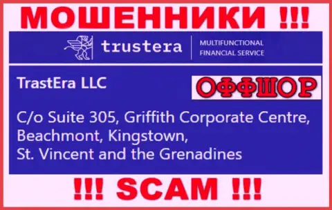 Suite 305, Griffith Corporate Centre, Beachmont, Kingstown, St. Vincent and the Grenadines - офшорный адрес регистрации мошенников Trustera Global, указанный у них на веб-ресурсе, БУДЬТЕ КРАЙНЕ ВНИМАТЕЛЬНЫ !!!