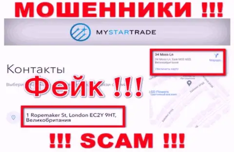 Избегайте совместного сотрудничества с организацией My Star Trade - указанные интернет-обманщики показывают левый официальный адрес