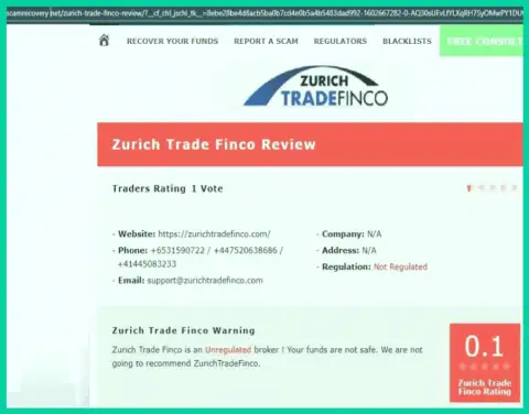 Детальный обзор деятельности ZurichTradeFinco, отзывы реальных клиентов и доказательства мошеннических ухищрений