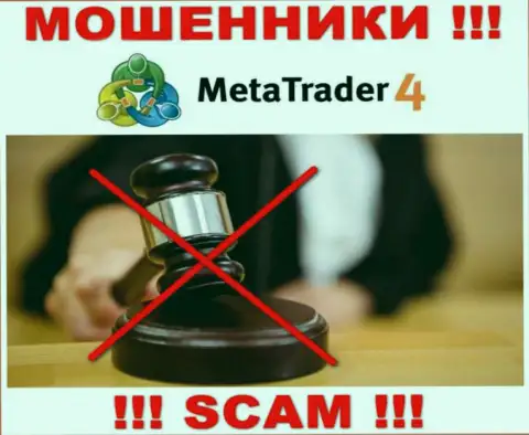 Компания MetaTrader 4 не имеет регулятора и лицензии на осуществление деятельности