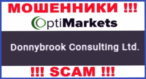Махинаторы OptiMarket утверждают, что Donnybrook Consulting Ltd управляет их лохотронным проектом