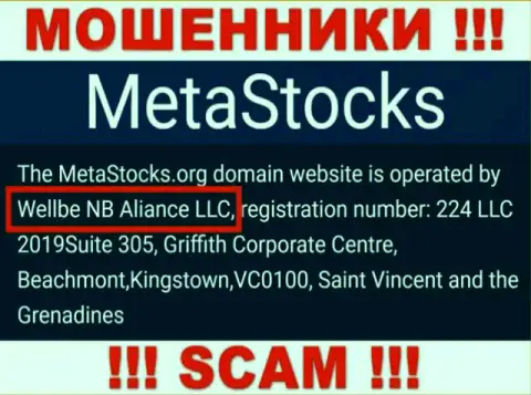 Юридическое лицо компании MetaStocks - это Веллбе НБ Алиансе ЛЛК, инфа позаимствована с официального информационного ресурса