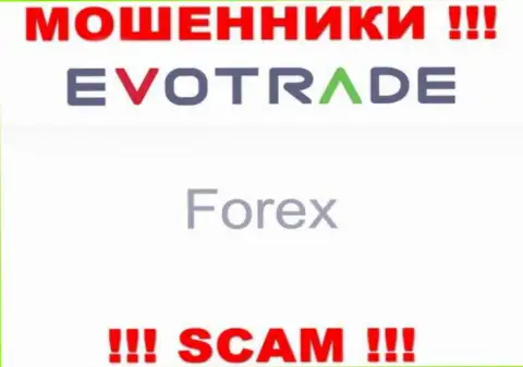 EvoTrade не вызывает доверия, FOREX - именно то, чем промышляют указанные internet-мошенники