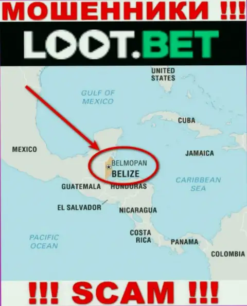 Рекомендуем избегать работы с интернет-мошенниками LootBet, Belize - их оффшорное место регистрации