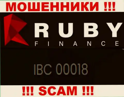 Держитесь как можно дальше от конторы Ruby Finance, вероятно с липовым номером регистрации - 00018