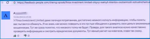 Контора Finsa Investment Limited - это МОШЕННИКИ !!! Автор мнения никак не может забрать свои же вложенные деньги