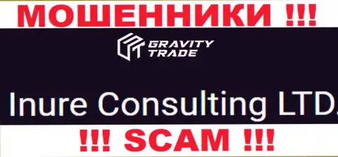Юридическим лицом, владеющим интернет мошенниками Gravity-Trade Com, является Inure Consulting LTD