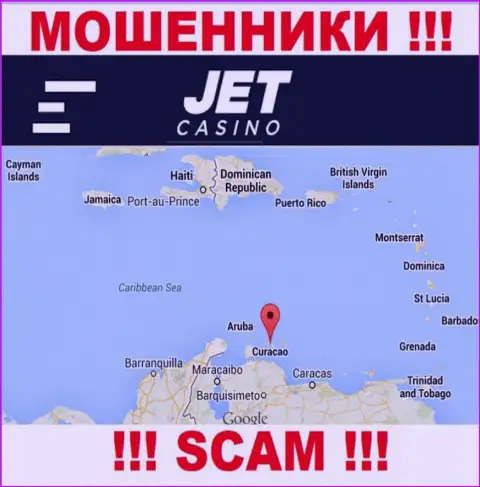 Место базирования Jet Casino на территории - Curaçao