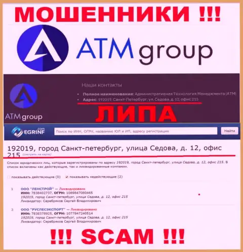 В сети Интернет и на web-портале аферистов ATM Group KSA нет честной инфы о их официальном адресе регистрации