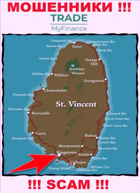 Официальное место регистрации интернет воров TradeMyFinance - Kingstown, St. Vincent and the Grenadines