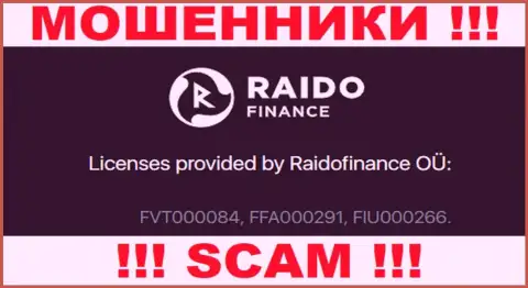 На информационном сервисе ворюг RaidoFinance Eu приведен этот номер лицензии