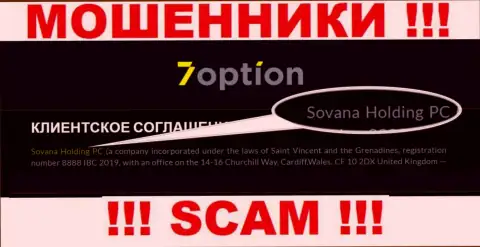 Инфа про юридическое лицо кидал 7 Опцион - Sovana Holding PC, не обезопасит вас от их грязных рук