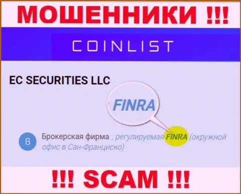 Держитесь от организации CoinList подальше, которую курирует мошенник - FINRA
