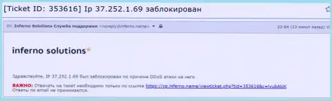 Свидетельство DDoS-атаки на web-сайт Exante-Obman.Com