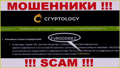 Cryptology показали на интернет-ресурсе лицензию организации, но это не мешает им воровать вложенные деньги