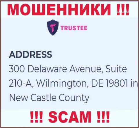 Компания ТрастиВаллет расположена в оффшорной зоне по адресу: 300 Delaware Avenue, Suite 210-A, Wilmington, DE 19801 in New Castle County, USA - однозначно жулики !!!