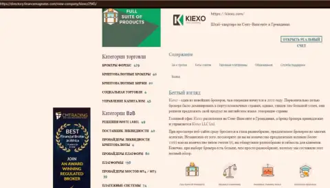 Обзорный материал об условиях спекулирования ФОРЕКС дилинговой организации Kiexo Com, расположенный на интернет-портале Директори ФинансМагнатес Ком