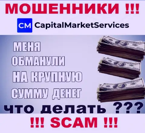 Если Вас обворовали кидалы CapitalMarket Services - еще пока рано отчаиваться, вероятность их вернуть обратно имеется