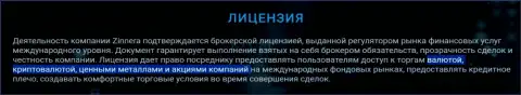 Финансовые инструменты для совершения торговых сделок биржевой организации Зиннейра Ком