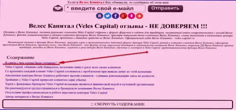 Veles Capital видно в зеркале veles-kapital.com (официальный сервис)