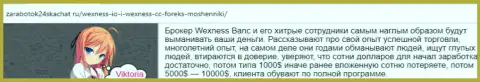 WexnessBank - незаконно действующий ФОРЕКС брокер, именно поэтому не советуем с ним работать (неодобрительный комментарий биржевого трейдера)
